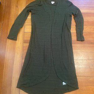 Mossimo long sleeve light weight cardigan duster green size M
